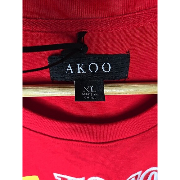 AKOO "No Comp Norvls 1980" Racing Red Graphic T-Shirt Men's Size XL, NWT - Picture 6 of 10